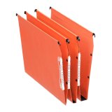 Boîte de 25 dossiers suspendus DUAL ARMOIRE en kraft 220g. Fond 30, volet agrafage. Orange