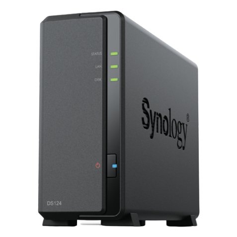 Synology DiskStation DS124 serveur de stockage NAS Bureau Realtek RTD1619B 1 Go DDR4 0 To DiskStation Manager Noir