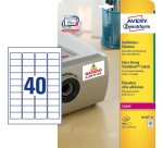 Etichette adesive extra strong L6140 - in poliestere - laser - permanenti - 45,7 x 25,4 mm - 40 et/fg - 20 fogli - bianco - Avery