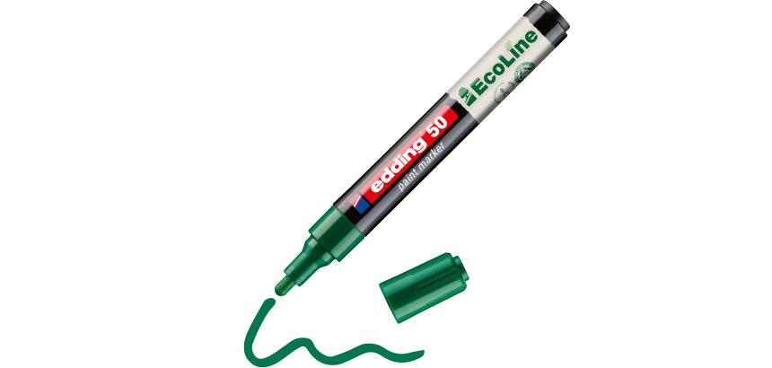 Marqueur edding 50 ecoline peinture base eau pointe      ogive 2/3mm coloris vert