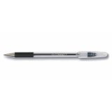 Stylo-bille q-connect grip caoutchouc couleur encre corps translucide noir