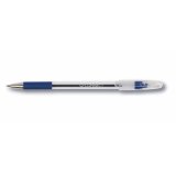 Stylo-bille q-connect grip caoutchouc couleur encre corps translucide bleu