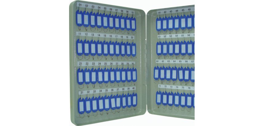 Armoire à clés q-connect 80 clés acier résistant épaisseur 0.8cm inclus 2 clés porte-clés accessoires 425x355x90mm