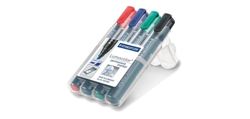 Marqueur permanent 350 Lumocolor, étui de 4