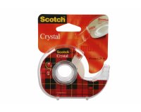 Dévidoir scotch crystal transparent rechargeable + 1 ruban adhésif 19mmx25m