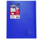 Cahier piqué Koverbook 24x32cm 96 pages petits carreaux + marge couverture polypropylène transparent - Assortis