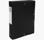 Boite de classement exacompta polypro opaque fernmeture par elastique dos de 60 mm 24x32  cm coloris noir