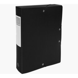 Boite de classement exacompta polypro opaque fernmeture par elastique dos de 60 mm 24x32  cm coloris noir