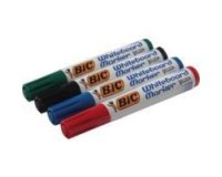 Marqueur bic velleda 1751 effaçable pointe biseautée tracé 2/5mm encre base alcool inodore corps plastique boîte 4u