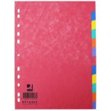 Intercalaire q-connect carte lustrée 225g 12 positions a4 210x297mm