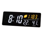 Horloge led murale ou a poser avec capteur co2, temperature et humidite 37,5x4x3,8c,