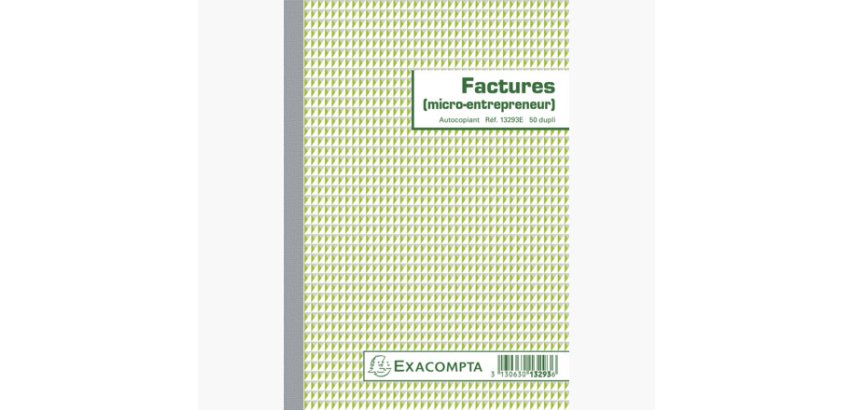 Manifolds Factures micro-entrepreneur 21x14,8cm - 50 feuillets autocopiants dupli