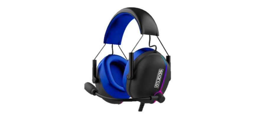 Sparco SPHEADPHONEEVO cuffia e auricolare Cablato A Padiglione Gaming USB tipo A Nero, Blu