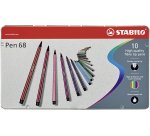 Pennarello Pen 68 - colori assortiti - Stabilo - scatola in metallo 10 pezzi