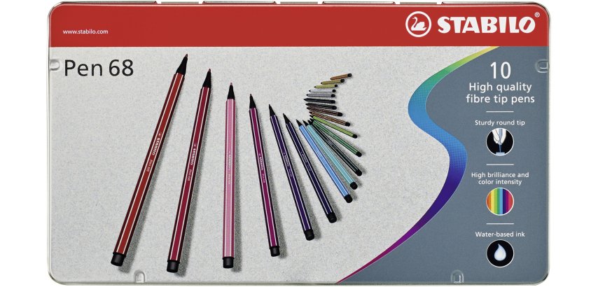 STABILO Pen 68 felt pen Multicolour 10 pc(s)
