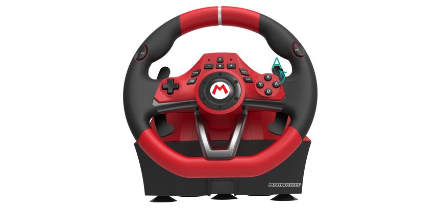 Hori Mario Kart Racing Wheel Pro Deluxe Nero, Rosso USB Sterzo + Pedali Analogico Nintendo Switch
