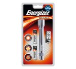 Torche métal LED Gris autonomie 41 h portée 30 m avec deux piles AA fournies