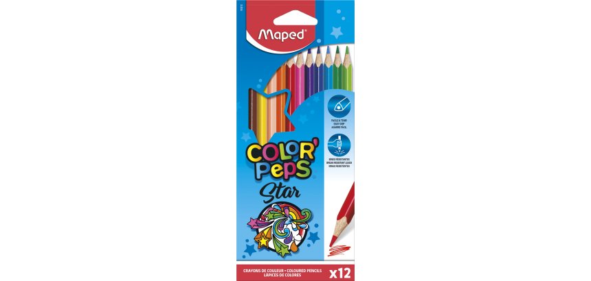 Crayon de couleur COLOR'PEPS Star, étui carton de 48