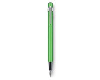 Stylo-plume caran d'ache 840 pop line corps aluminium plume moyenne coloris vert lime étui