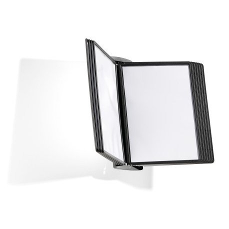 Pupitre mural durable sherpa protège-documents style consultation 10 pochettes a4 210x297mm cadre profilé noir