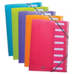 Trieur Oxford school life a4 8positions polypro translucide assorti