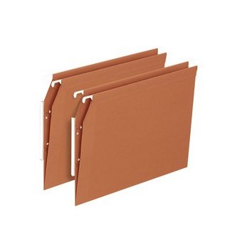 Boîte de 25 dossiers suspendus ARMOIRE en kraft 230g. Fond V, volet agrafage. Orange.