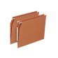 Boîte de 25 dossiers suspendus ARMOIRE en kraft 230g. Fond V, volet agrafage. Orange.