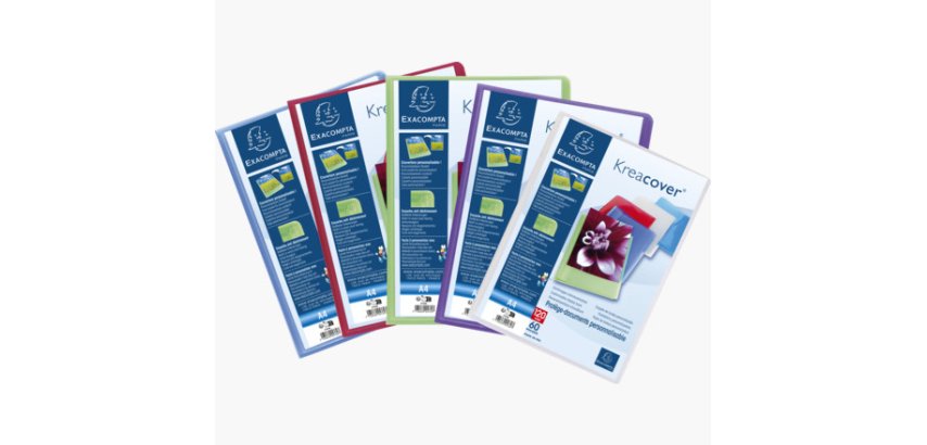 Protège-documents en polypropylène semi rigide Kreacover® Chromaline 120 vues - A4 - Couleurs assorties