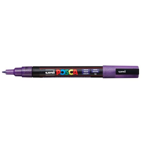 Marqueur pte conique fine en plastique, à base d'eau, encre à pigmentation Violet Pailleté