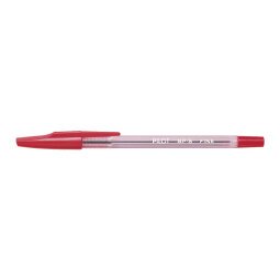 Stylo à bille rechargeable pointe fine encre Rouge corps plastique cristal avec capuchon BP-SF