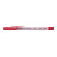 Stylo à bille rechargeable pointe fine encre Rouge corps plastique cristal avec capuchon BP-SF