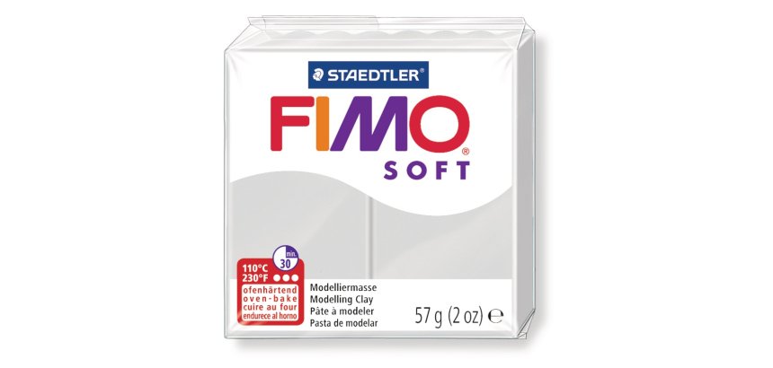 Pâte à modeler fimo soft coloris gris pain 57g