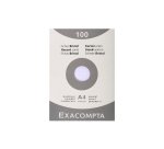 Fiche bristol 210 x 297 mm quadrillée 5 x 5 blanche non perforée Exacompta - Boîte de 100