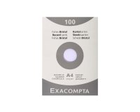 Fiche bristol 210 x 297 mm quadrillée 5 x 5 blanche non perforée Exacompta - Boîte de 100