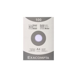 Fiche bristol 210 x 297 mm quadrillée 5 x 5 blanche non perforée Exacompta - Boîte de 100