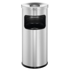 Corbeille papier durable safe ronde acier inoxydable 17l et cendrier etouffoir 2l 63x25cm