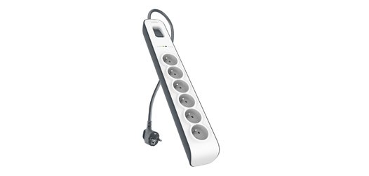 Belkin BSV603ca2m Noir, Blanc 6 sortie(s) CA 2 m