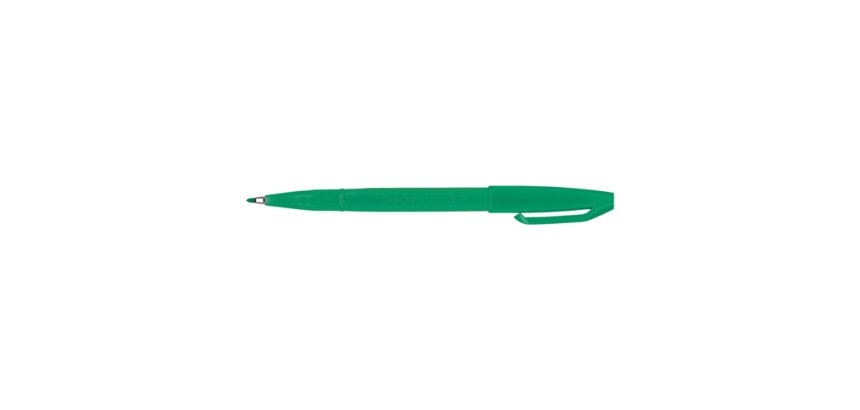 Feutre pentel sign s520 ecriture douce aquarellable   pointe moyenne 2mm baguee     longue duree encre vert