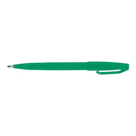 Feutre pentel sign s520 ecriture douce aquarellable   pointe moyenne 2mm baguee     longue duree encre vert