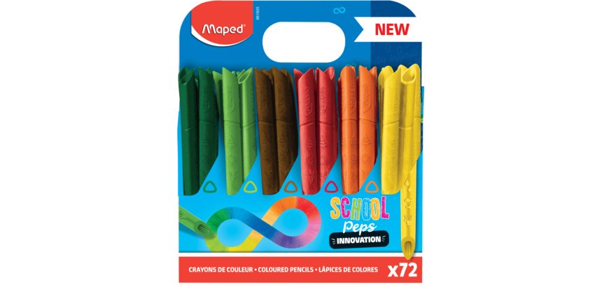 Crayon couleur infinity maped corps triangulaire coloris    assortis pot 72 unites