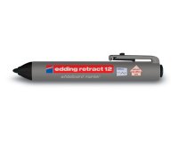 Marqueur edding e12 tableau blanc rétractable rechargeable pointe ogive 1.5/3mm effaçable à sec coloris noir