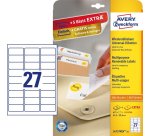 Avery L4737REV-25 etichetta autoadesiva Rettangolo con angoli arrotondati Rimovibile Bianco 675 pz