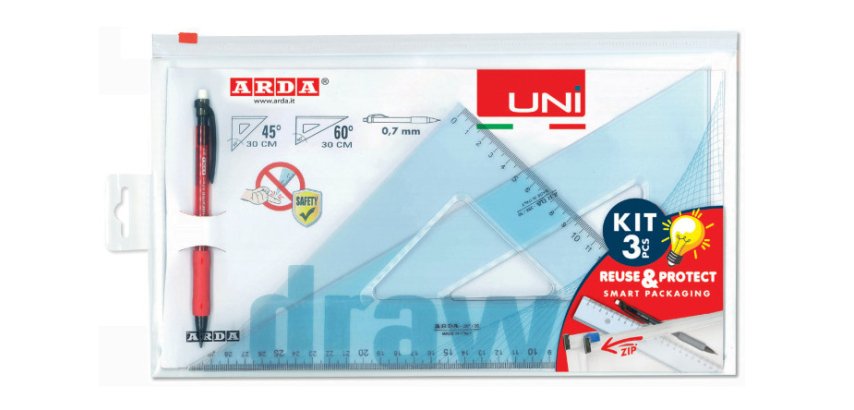 ARDA 70330ZIP set di righelli 3 pz