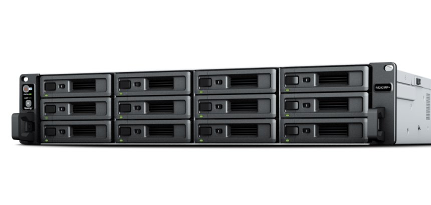 Synology RackStation RS2423+ serveur de stockage NAS Rack (2 U) Ryzen Embedded V1780B 8 Go DDR4 0 To DiskStation Manager Noir, Gris