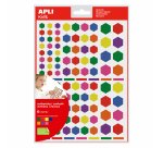 Gommette apli kids hexagonalestailles et coloris assortis   624 unites