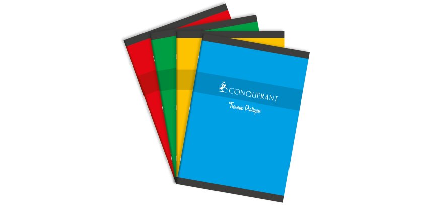 Cahier De Tp Conquerant 7 Agrafe 210X297 96P 70-90G Seyes/Uni Assorti