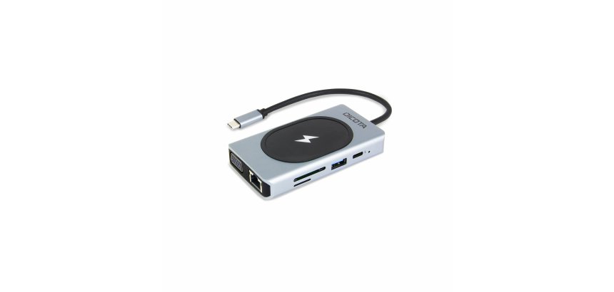 DICOTA D32059 hub & concentrateur USB Type-C Noir, Argent