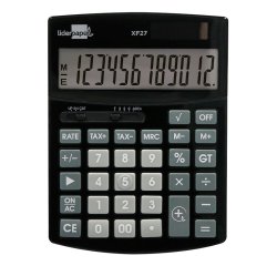 Calculadora liderpapel sobremesa xf27 12 digitos tasas solar y pilas color negro 155x115x25 mm