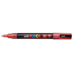 Marqueur pointe conique fine en plastique, à base d'eau, encre à pigmentation Rouge Pailleté