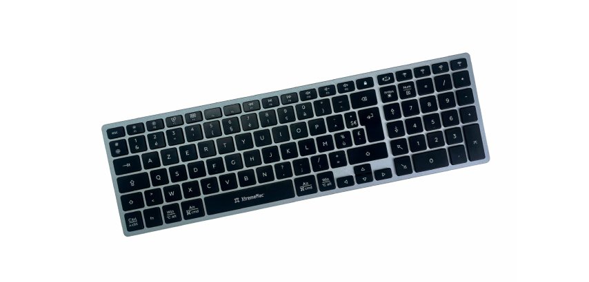 XtremeMac XWH-BTK-13 clavier Maison USB AZERTY Français Aluminium